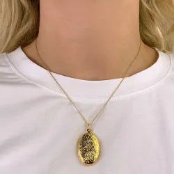 21 x 35 mm medaljong hängen i förgyllt silver