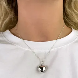 hjärta medaljong i silver