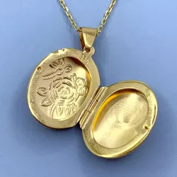 18 x 22 mm medaljong i förgyllt silver