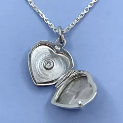 15 mm hjärta medaljong i silver
