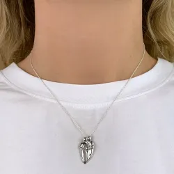 mor och barn hängen i silver