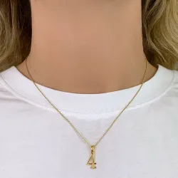 siffran 4 hängen i förgyllt silver