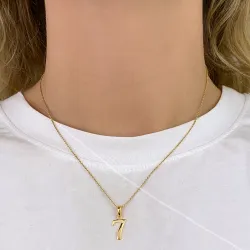 siffran 7 hängen i förgyllt silver