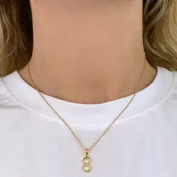 siffran 8 hängen i förgyllt silver