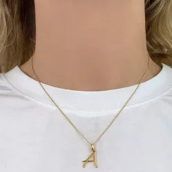 bokstav a hängen i förgyllt silver - My Letter