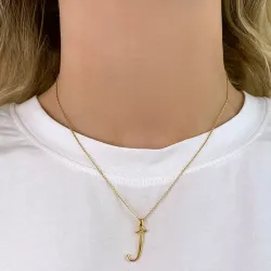 bokstav j hängen i förgyllt silver - My Letter