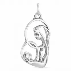 hjärta mor och barn hängen i rhodinerat silver