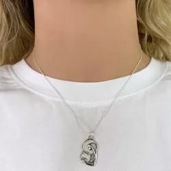 hjärta mor och barn hängen i rhodinerat silver