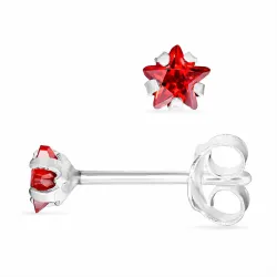 4 mm stjärna zirkon örhängestift i silver - Little Ones