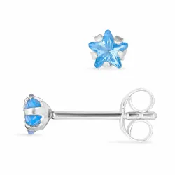 4 mm stjärna zirkon örhängestift i silver - Little Ones