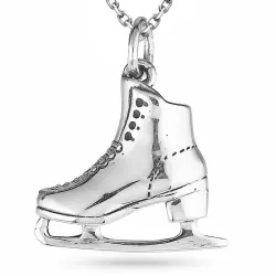 skridskor halsband i silver med hängen i silver