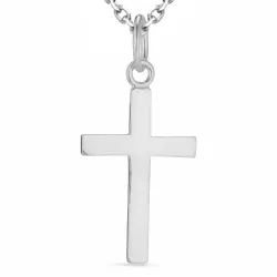 kors halsband i silver med hängen i silver