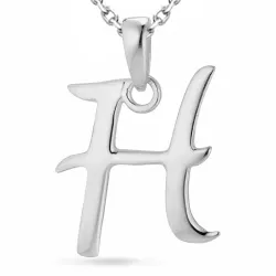 bokstav h halsband i silver med hängen i silver - My Letter