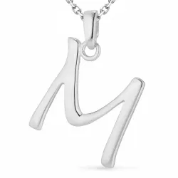 bokstav m halsband i silver med hängen i silver - My Letter