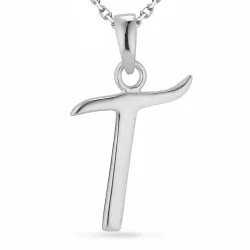bokstav t halsband i silver med hängen i silver - My Letter