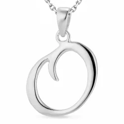 bokstav o halsband i silver med hängen i silver - My Letter