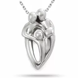 mor och barn halsband i silver med hängen i silver