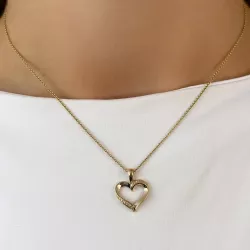 hjärta diamant hängen i 8 carat guld 0,0015 ct