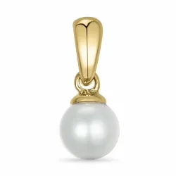 5 mm silver vit pärla hängen i 9 karat guld