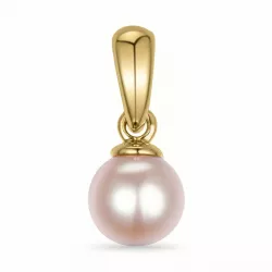 5 mm rosa pärla hängen i 9 karat guld