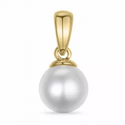 6 mm silver vit pärla hängen i 9 karat guld