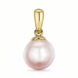 7 mm rosa pärla hängen i 14 karat guld