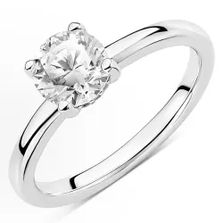 zirkon solitärring i silver