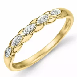 Diamant ring i 9 karat guld- och vitguld 0,02 ct