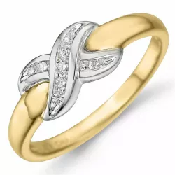 Diamant ring i 9 karat guld- och vitguld 0,11 ct