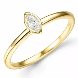 Diamantring i 9 karat guld 0,16 ct