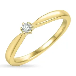 0,05 ct diamant solitärring i 9 karat guld 0,05 ct