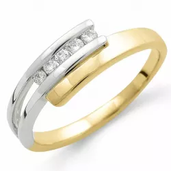 diamant ring i 9 karat guld- och vitguld 0,11 ct