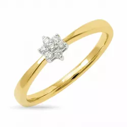 stjärna diamant ring i 9 karat guld- och vitguld 0,06 ct