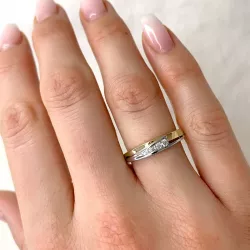 Diamant ring i 9 karat guld- och vitguld 0,09 ct
