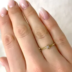 Stjärna diamantring i 9 karat guld- och vitguld 0,01 ct