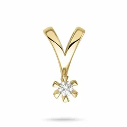 diamant solitärberlock i 9 carat guld 0,05 ct