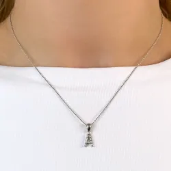 Bokstav a diamant hängen i 9 carat vitguld 0,05 ct