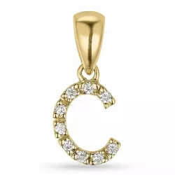 Bokstav c diamant hängen i 9 carat guld 0,05 ct