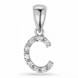 Bokstav c diamant hängen i 9 carat vitguld 0,05 ct