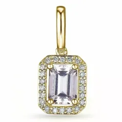 morganit diamantberlocker i 9 carat guld 0,78 ct 0,11 ct