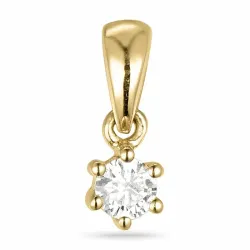 diamant solitärberlock i 9 carat guld 0,10 ct
