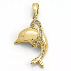 Delfin diamant hängen i 9 carat guld 0,06 ct