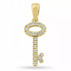 Nyckel diamant hängen i 9 carat guld 0,10 ct