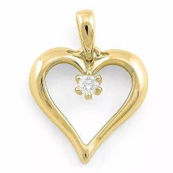 hjärta diamantberlocker i 9 carat guld 0,08 ct