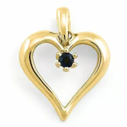 hjärta safir hängen i 9 carat guld 0,10 ct