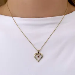 hjärta safir hängen i 9 carat guld 0,10 ct