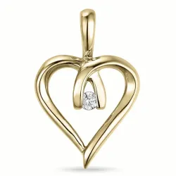 hjärta diamant hängen i 9 carat guld 0,02 ct