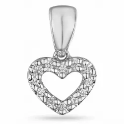 Hjärta diamant hängen i 9 carat vitguld 0,06 ct