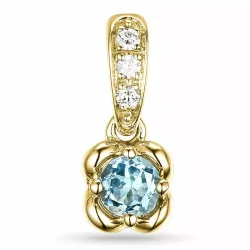 trendig blommor topas diamantberlocker i 9 carat guld 0,03 ct 0,21 ct