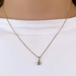 trendig blommor topas diamantberlocker i 9 carat guld 0,03 ct 0,21 ct